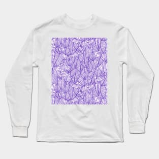 Purple Feather Angel Wings Print Long Sleeve T-Shirt